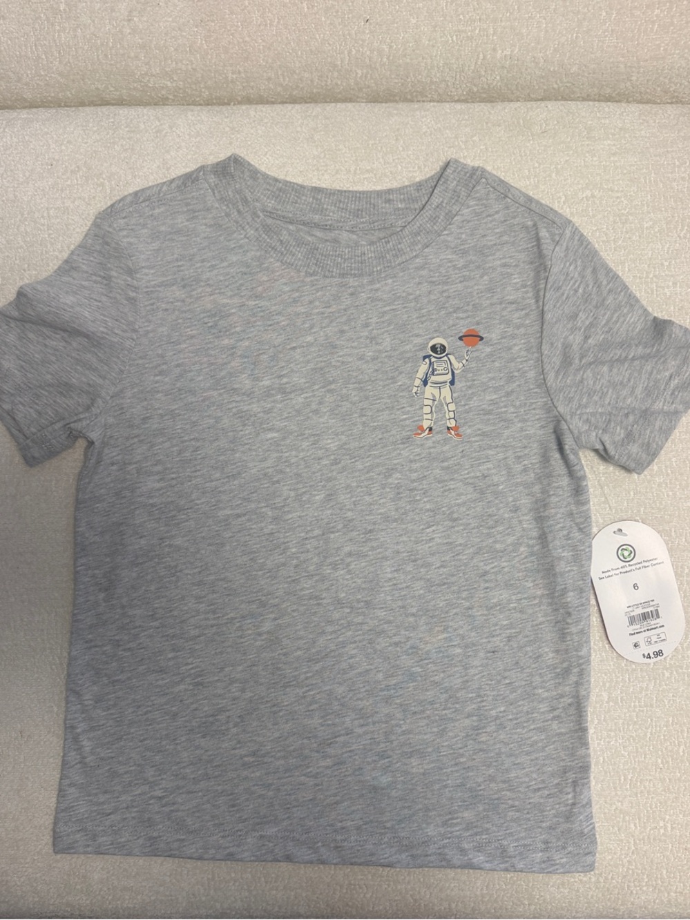 Boys' Grey Astronaut Graphic Tee